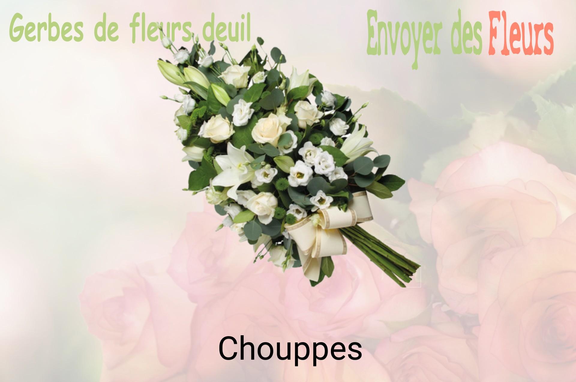Gerbe de fleurs de deuil livrée à Chouppes